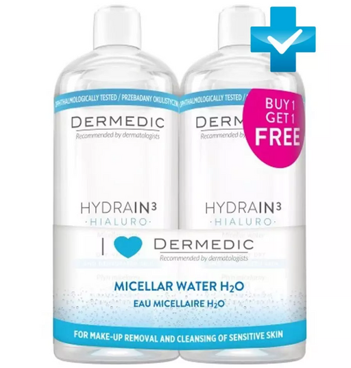 Dermedic Hydrain3 Hialuro Мицеллярная вода, мицеллярная вода, 500 мл, 2 шт.