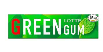 Lotte green gum жевательная резинка Мятная, без сахара, 19,1 г, 1 шт.