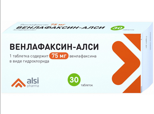 Венлафаксин, 75 мг, таблетки, 30 шт.