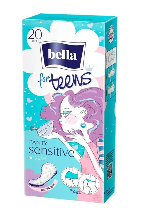 Bella Прокладки Panty Sensitive for teens, прокладки ежедневные, 20 шт.