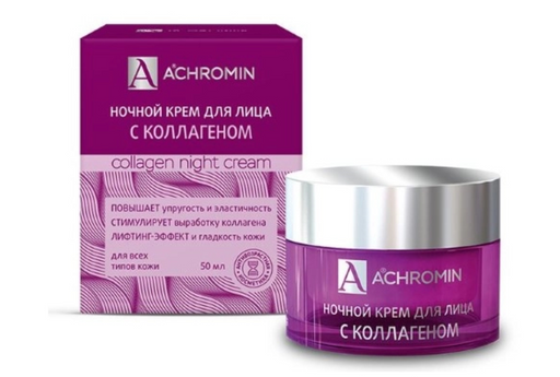 Achromin Крем для лица с коллагеном, крем для лица, ночной, 50 мл, 1 шт.