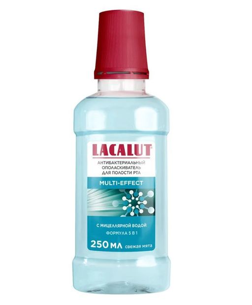 Lacalut Multi-effect ополаскиватель для рта антибактериальный, ополаскиватель полости рта, 250 мл, 1 шт.