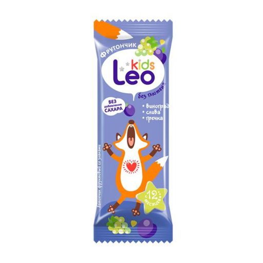 Леовит Leo Kids Фрутончик батончик фруктовый со злаками, изюм слива гречка, 20 г, 1 шт.