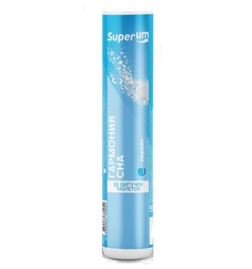 Superum Комплекс Гармония сна, таблетки шипучие, персик, 20 шт.