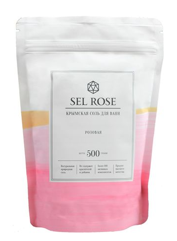 Sel Rose Соль для ванн морская Крымская природная розовая, 500 г, 1 шт.