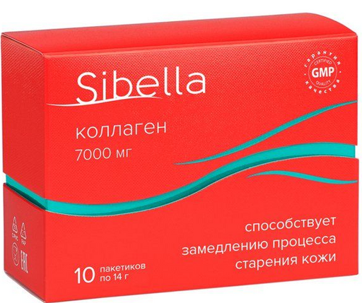 Sibella Коллаген, порошок для приготовления раствора для приема внутрь, 14 г, 10 шт.