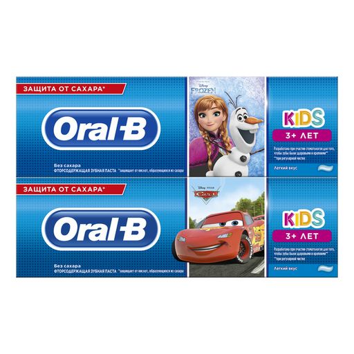 Oral-B Паста зубная детская Тачки / Холодное сердце, паста зубная, для детей с 3 лет, 75 мл, 1 шт.