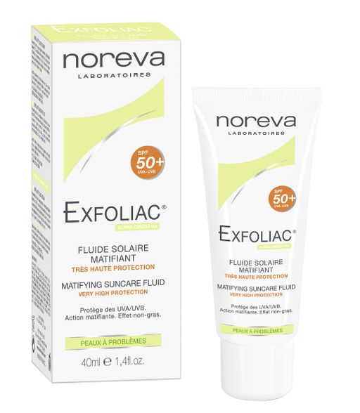Noreva Exfoliac Матирующая солнцезащитная эмульсия SPF50+, эмульсия, 40 мл, 1 шт.