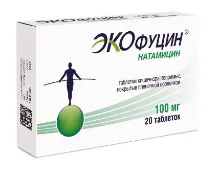 Экофуцин, 100 мг, таблетки, покрытые кишечнорастворимой оболочкой, 20 шт.