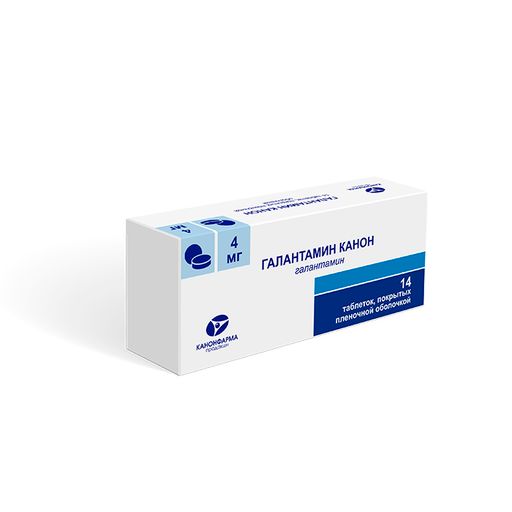 Галантамин Канон, 4 мг, таблетки, покрытые пленочной оболочкой, 14 шт.