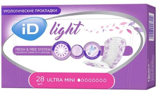 iD light ultra mini прокладки урологические, 1 капля, 28 шт.
