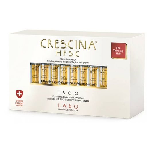 Crescina 1300 HFSC Ампулы для стимуляции роста волос, сыворотка для волос, для женщин, 3.5 мл, 20 шт.
