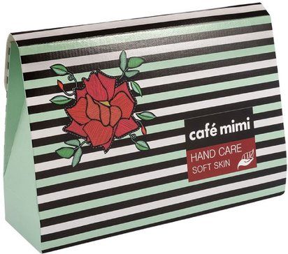 Cafe mimi Набор подарочный Нежная кожа для рук, скраб+крем+маска ночная, 50 мл, 3 шт.