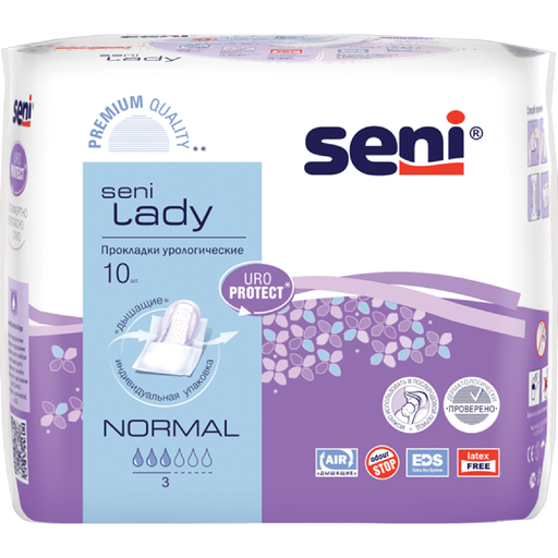Seni Lady Normal прокладки урологические, 9 х 28 см, 3 капли, 10 шт.