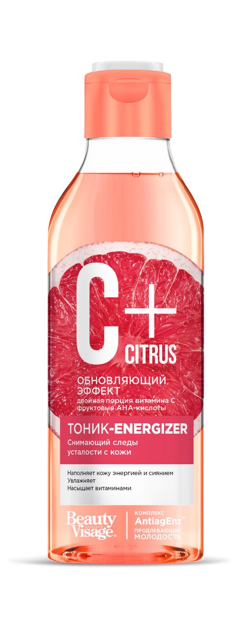 C+Citrus Тоник-energizer снимающий следы усталости, тоник для лица, с омолаживающим комплексом, 240 мл, 1 шт.