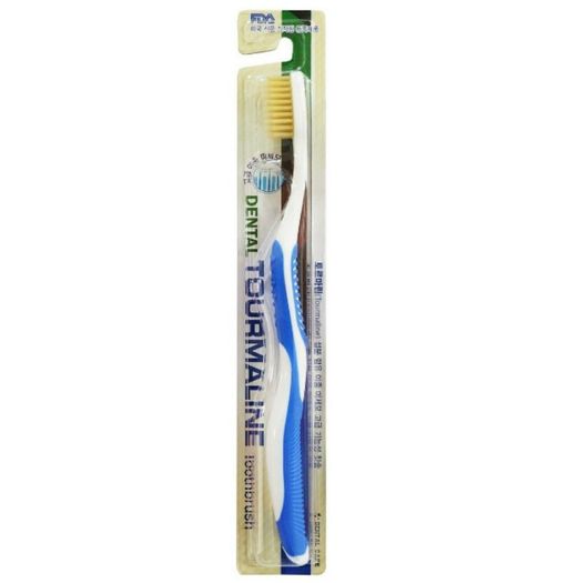Dental Care Зубная щетка cо сверхтонкой двойной щетиной Турмалин, средней и мягкой жесткости, цвет в ассортименте, с изогнутой ручкой, 1 шт.