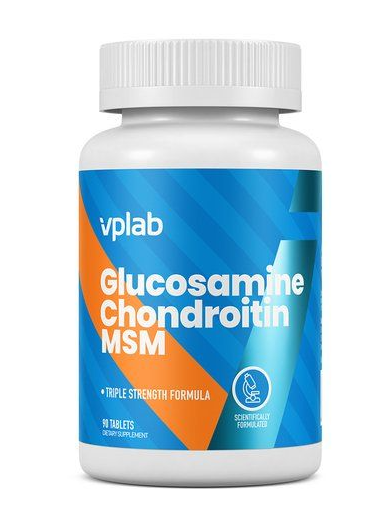 Vplab Глюкозамин и Хондроитин МСМ, 1300 мг, таблетки, 90 шт.