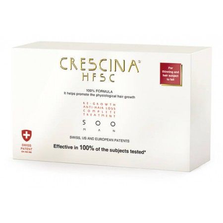Crescina HFSC 500 Комплекс для стимуляции роста волос, лосьон для роста волос + лосьон против выпадения волос, для мужчин, 3.5 мл, 20 шт.