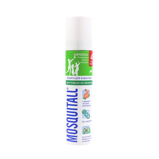 Mosquitall Защита для взрослых аэрозоль, аэрозоль, на кожу и одежду, 100 мл, 1 шт.