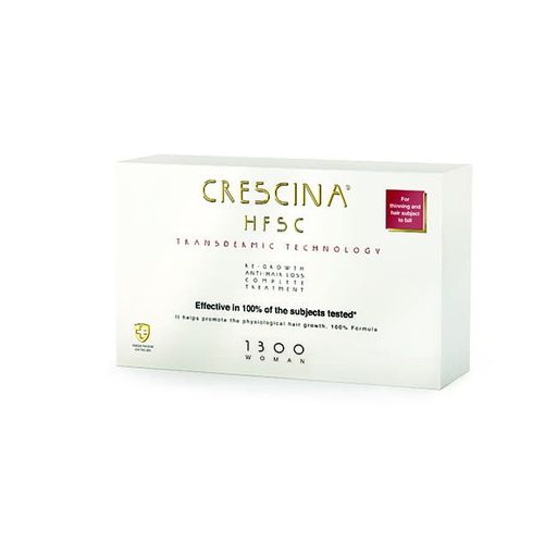 Crescina 1300 HFSC Transdermic Комплекс от выпадения волос, лосьон для роста волос + лосьон против выпадения волос, для женщин, 3.5 мл, 20 шт.