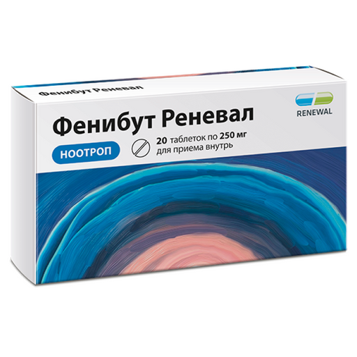 Фенибут Реневал, 250 мг, таблетки, 20 шт.