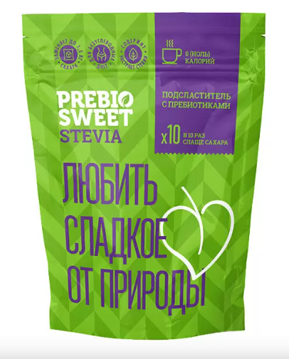 Prebiosweet Stevia Подсластитель с пребиотиками, порошок, 150 г, 1 шт.