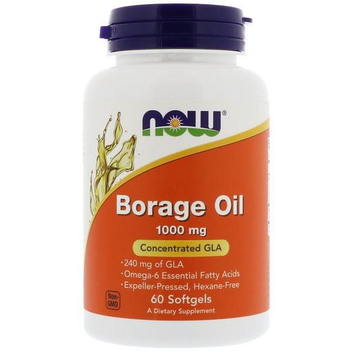 NOW Borage Oil Масло бурачника, 1000 мг, капсулы, 60 шт.
