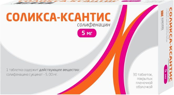 Соликса-Ксантис, 5 мг, таблетки, покрытые оболочкой, 60 шт.  по .