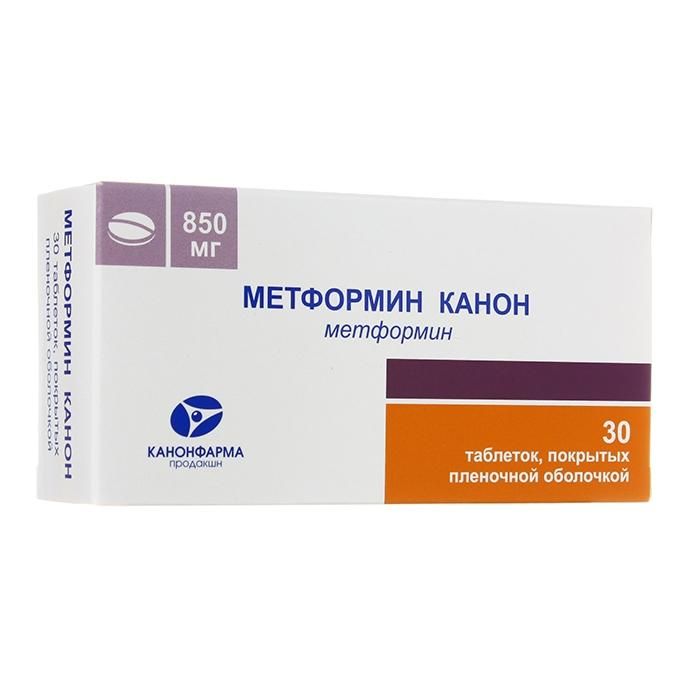 Метформин-Канон, 1000 мг, таблетки, покрытые пленочной оболочкой, 60 шт .