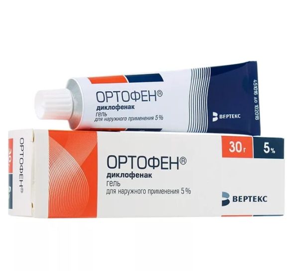 Ортофен, 5%, Гель Для Наружного Применения, 30 Г, 1 Шт., Вертекс.