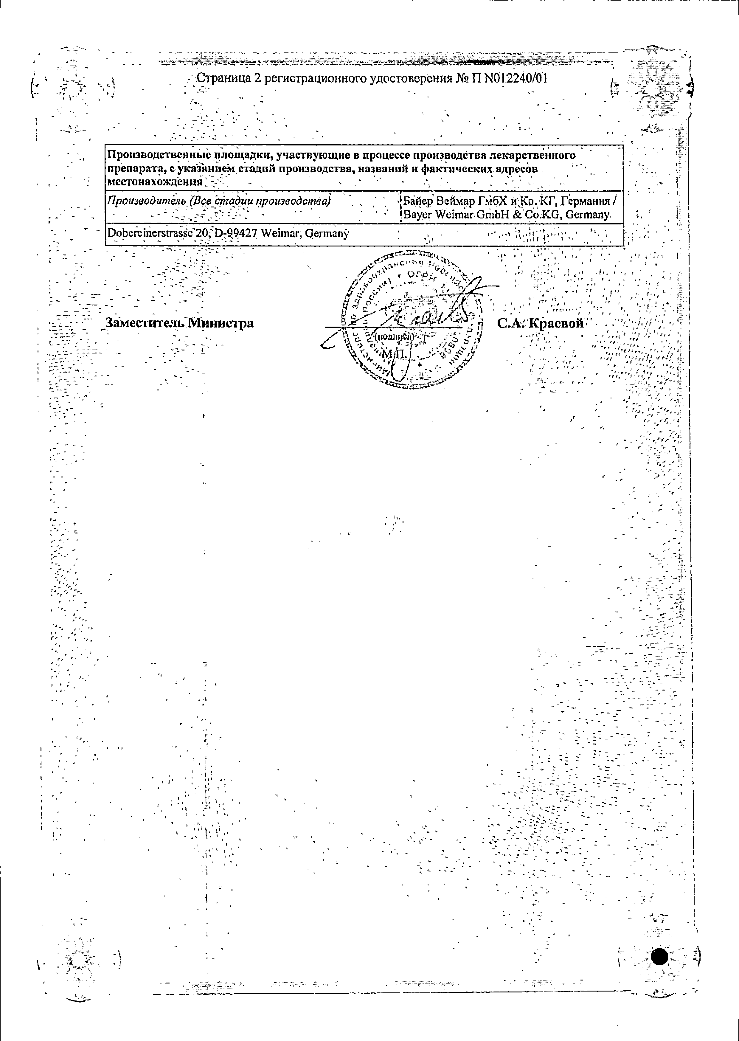 Диане-35 сертификат