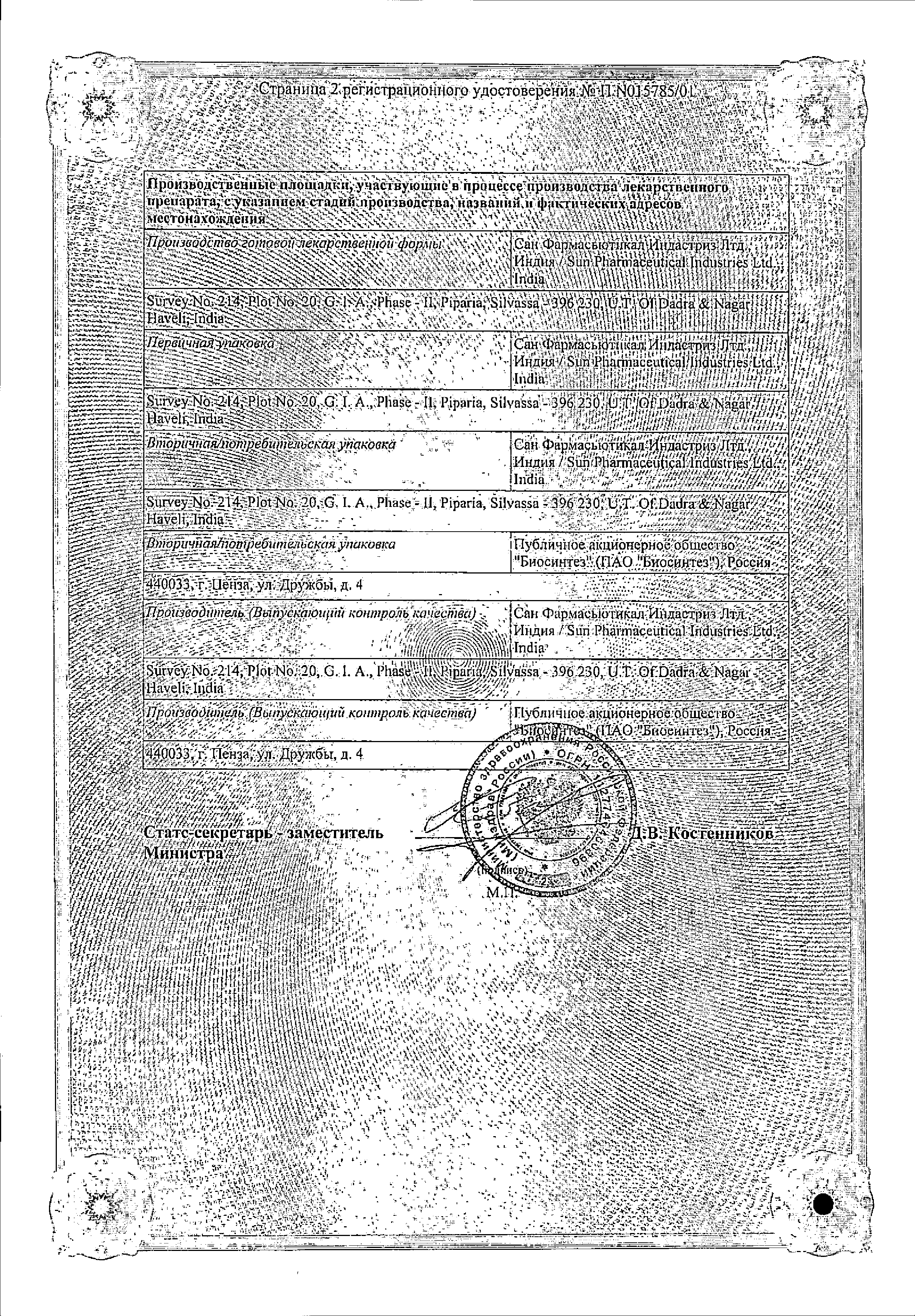 Дазолик сертификат
