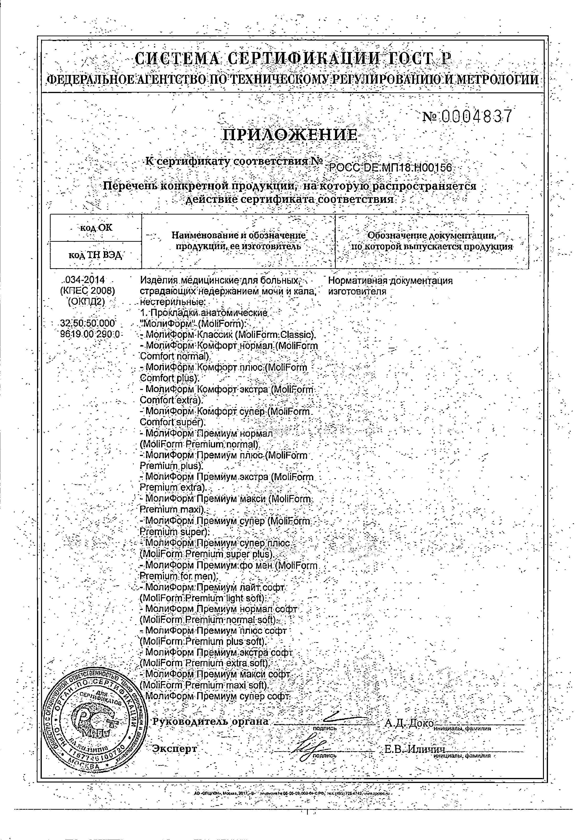 Molimed Premium прокладки урологические для женщин Ультра микро сертификат