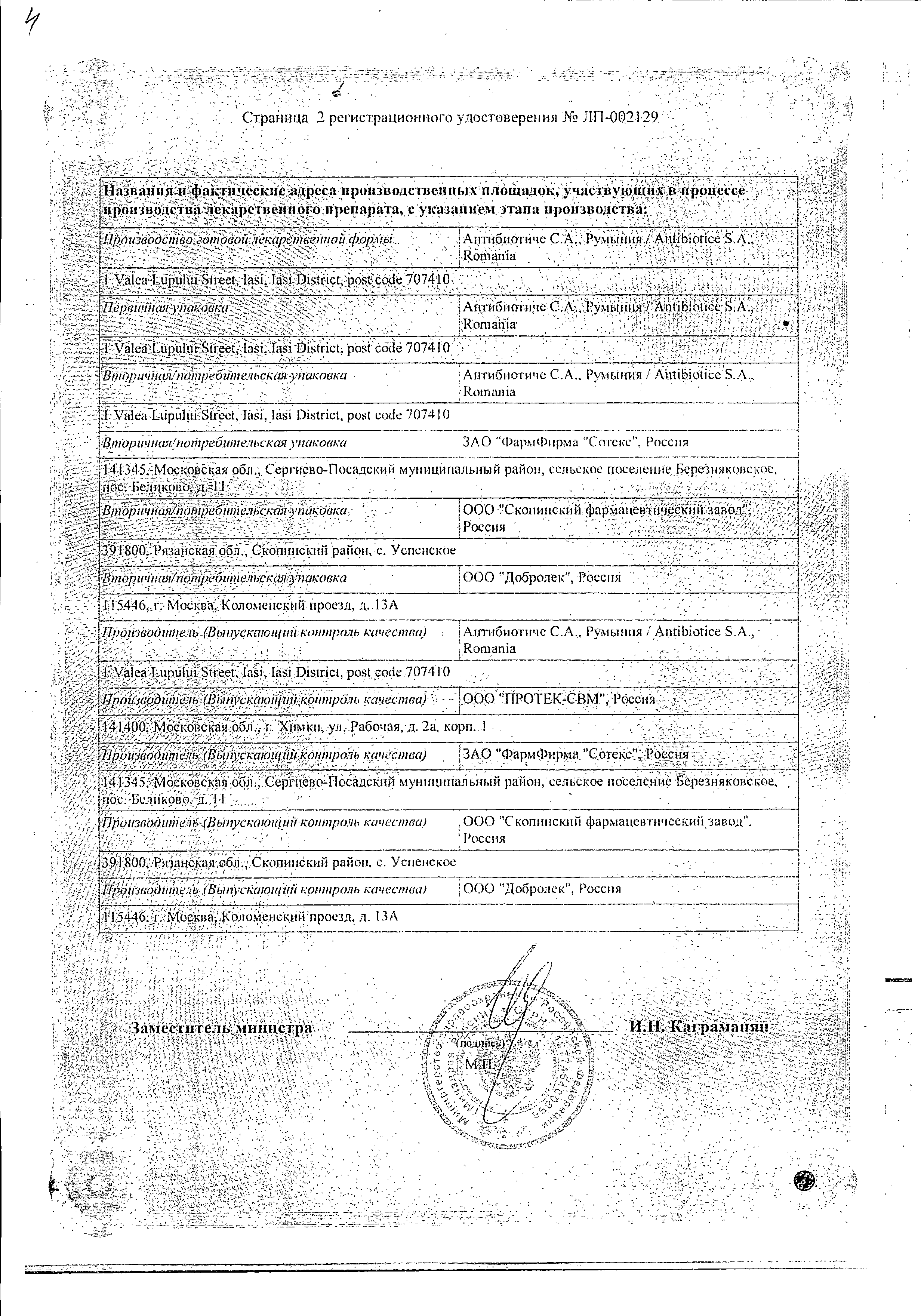 Бисопролол-ЛЕКСВМ сертификат