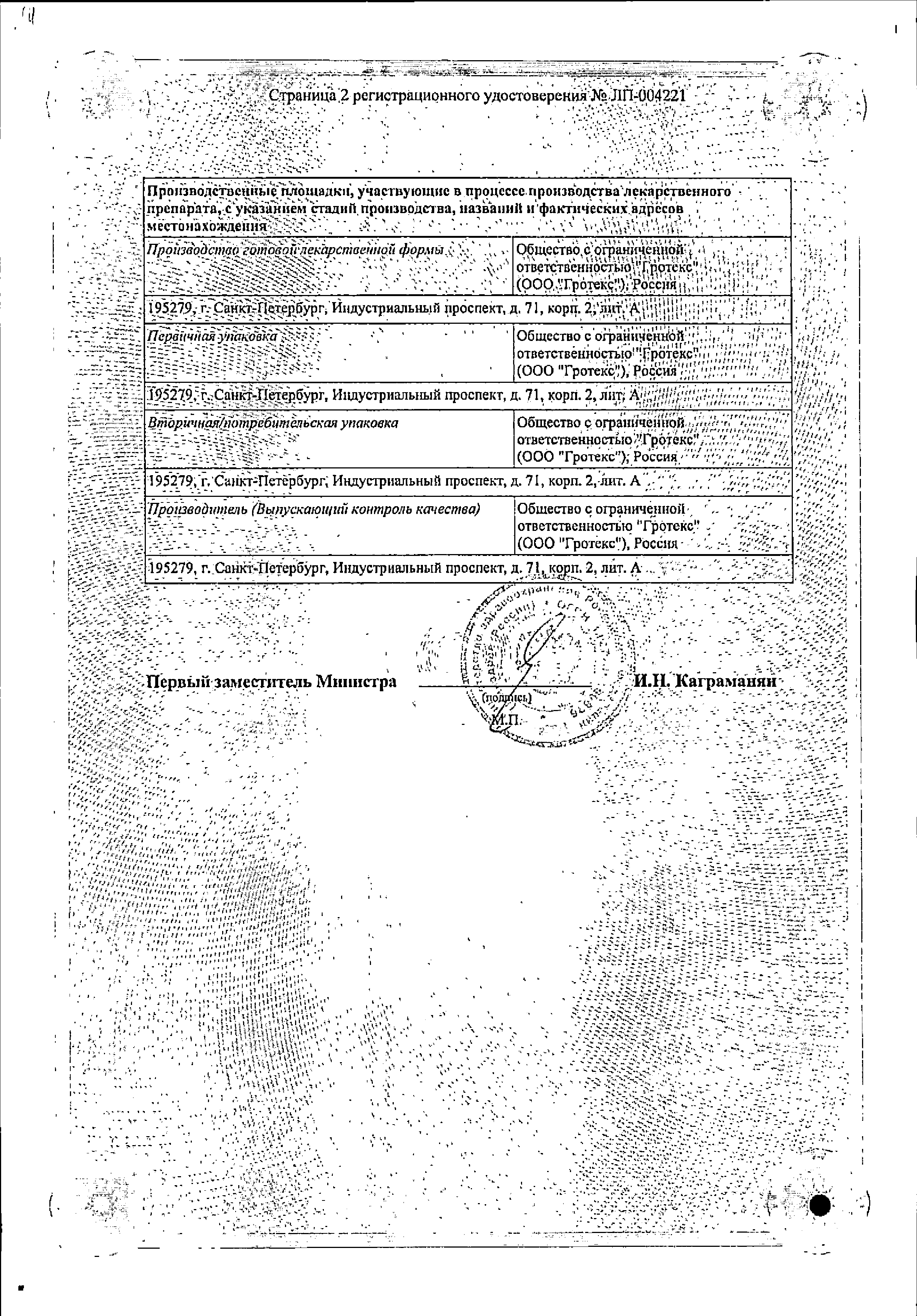 Элокс Солофарм сертификат