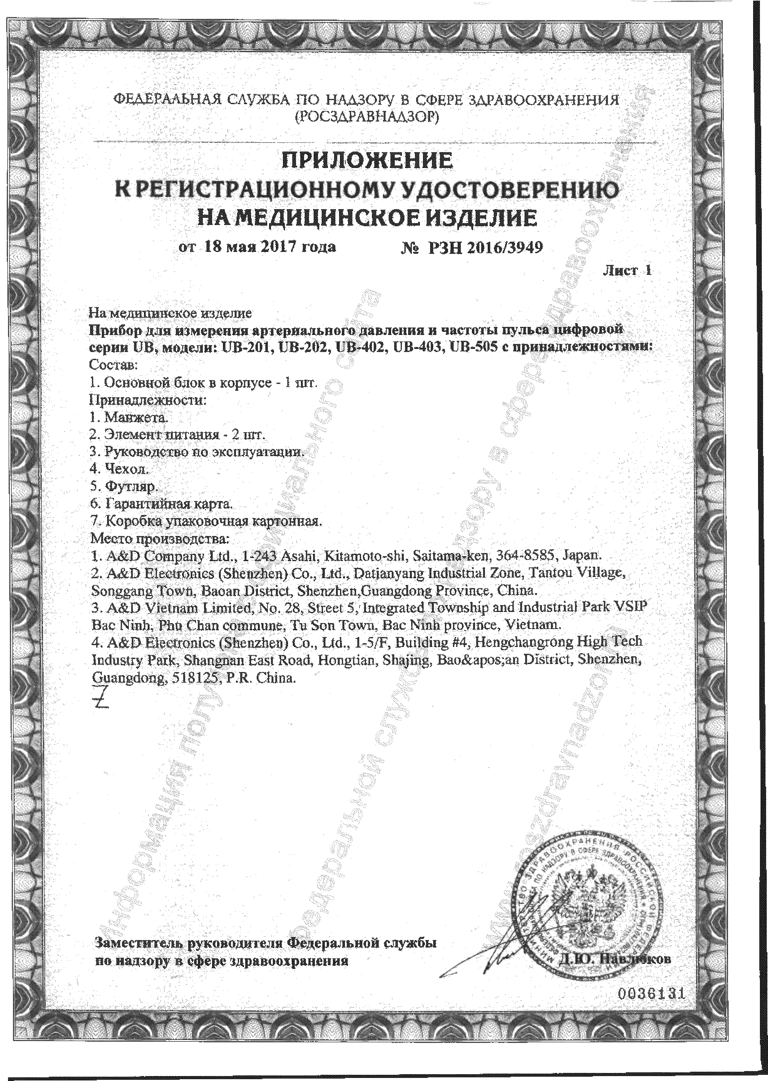 Тонометр AND UB-402 автоматический на запястье сертификат