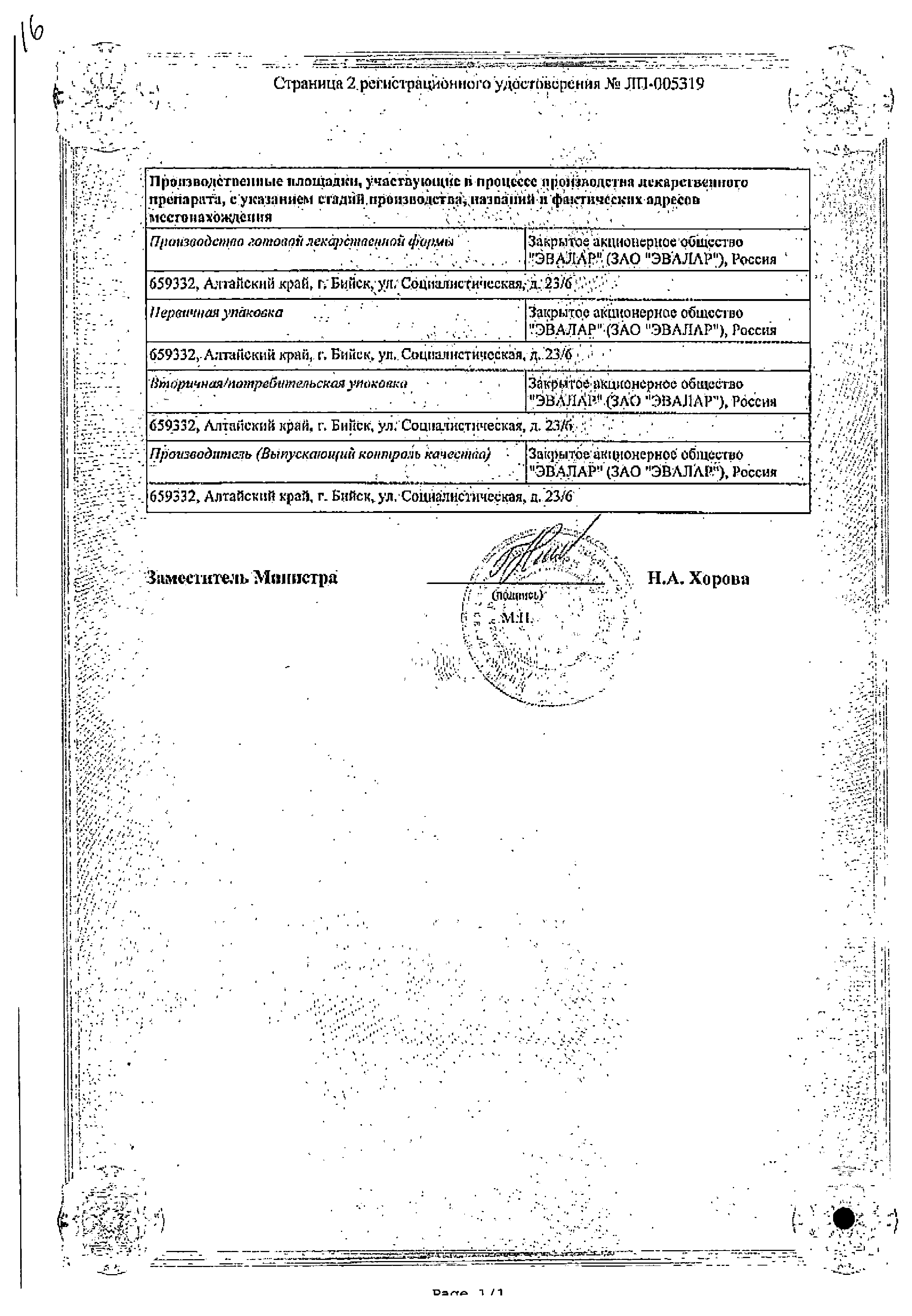 Изжогофф сертификат