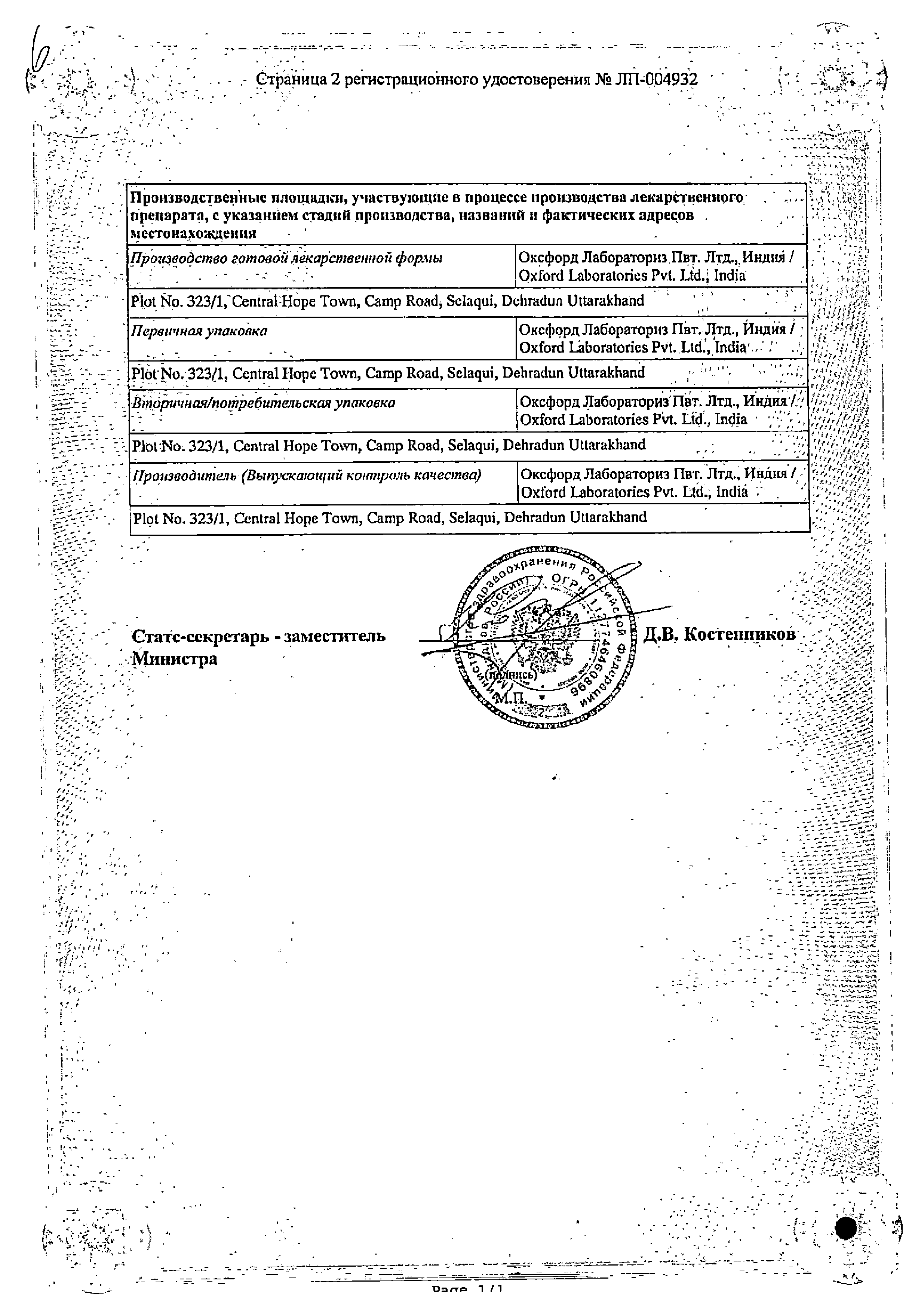 Сеалекс Силденафил сертификат