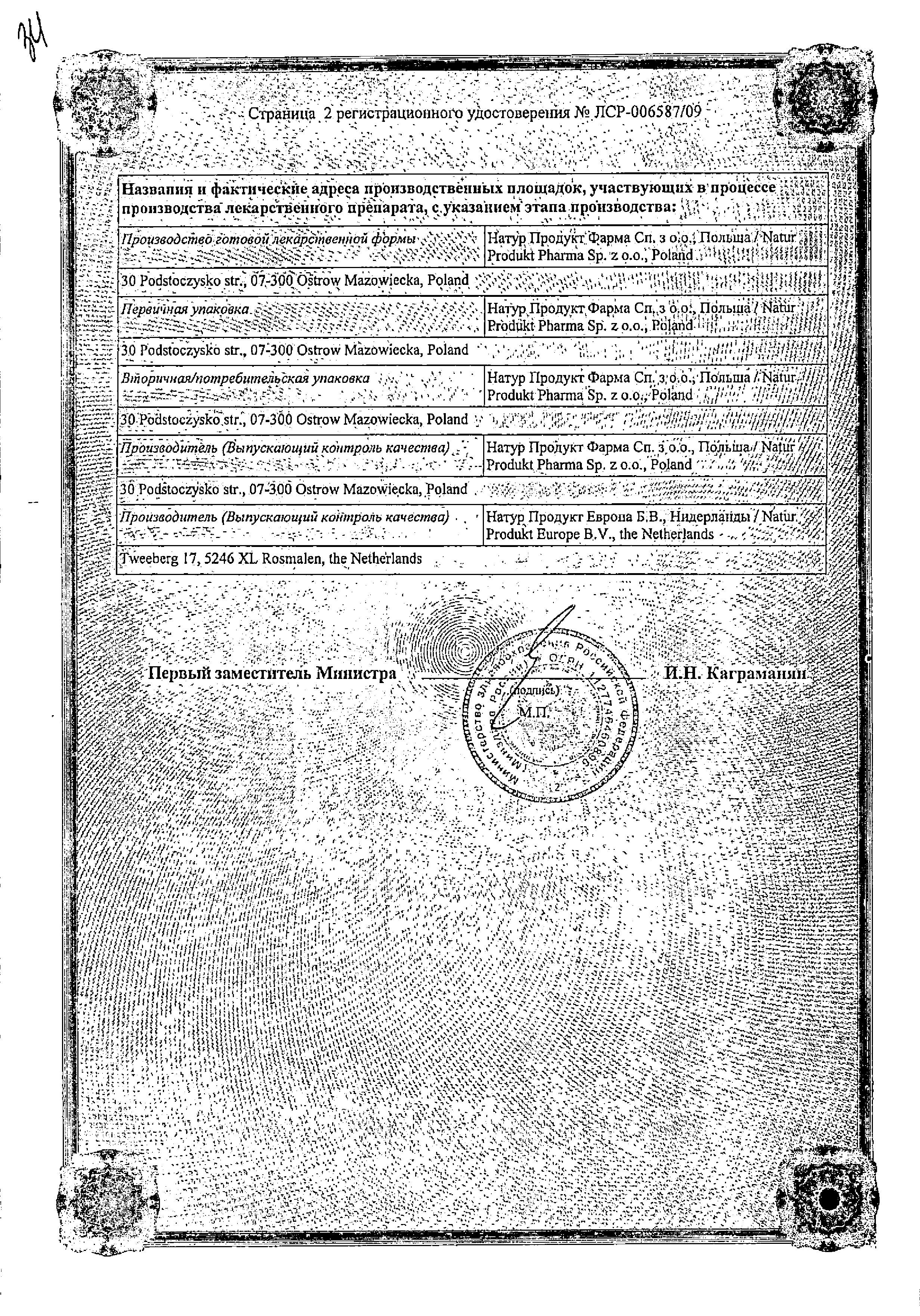 Антигриппин сертификат