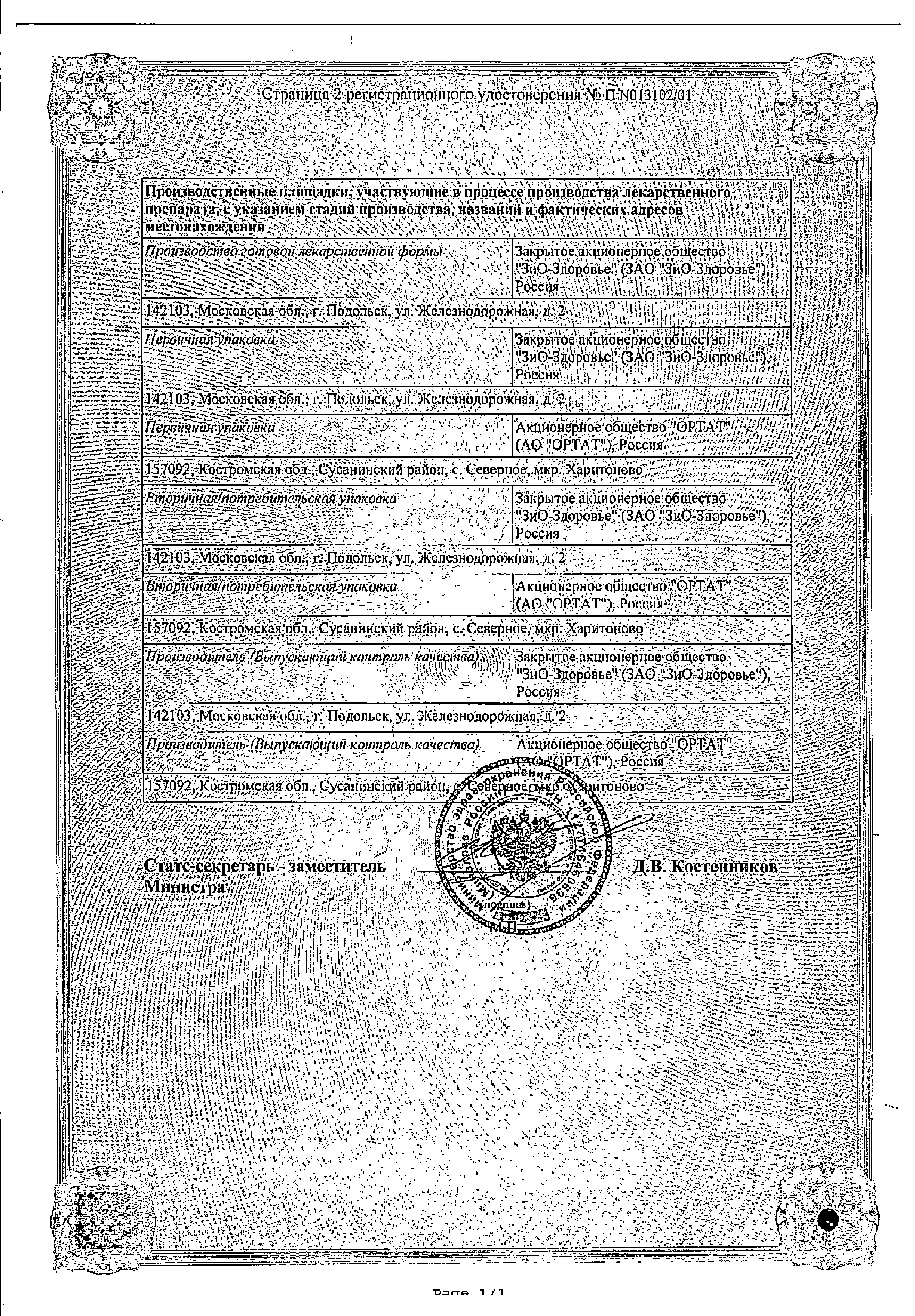 Юнидокс Солютаб сертификат