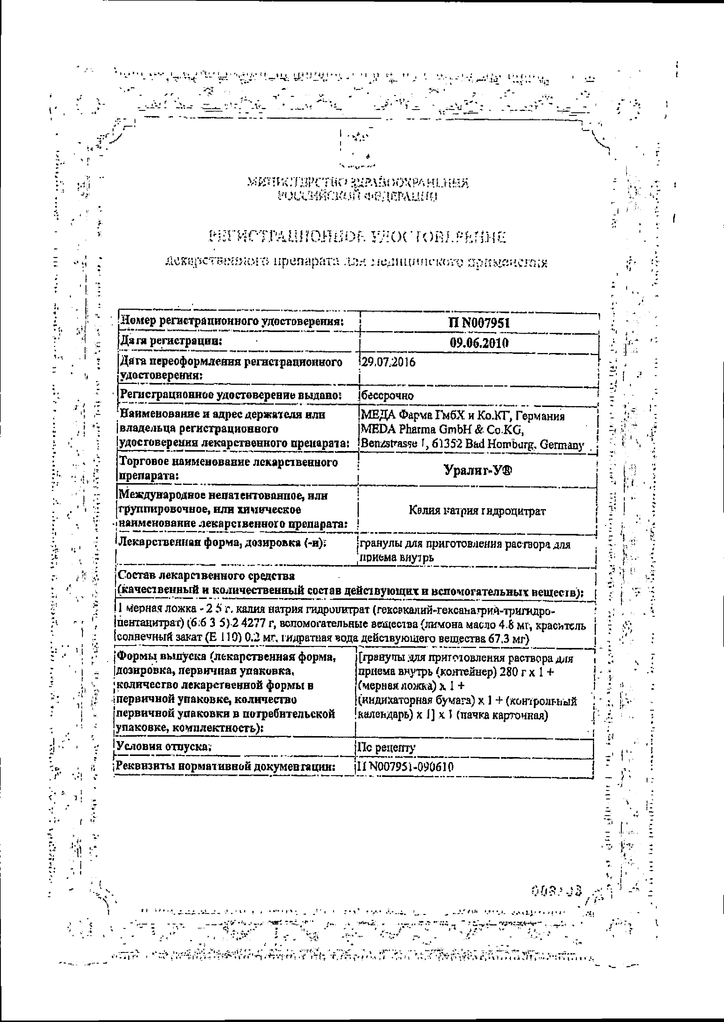 Уралит-У сертификат