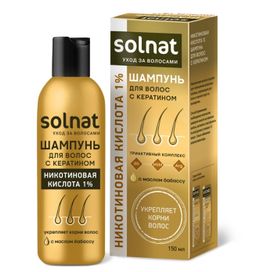 Solnat Шампунь для волос с кератином Никотиновая кислота 1%