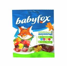 Babyfox мармелад жевательный с соком ягод и фруктов