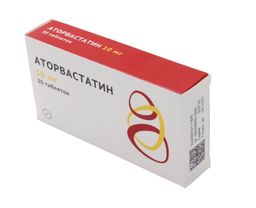 Аторвастатин, 10 мг, таблетки, покрытые пленочной оболочкой, 30 шт., Озон Фарм