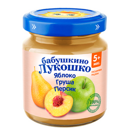 Бабушкино Лукошко Пюре яблоко груша персик 