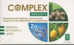 Complex Immunity Имбирь Витамин C Цинк, порошок для приема внутрь, 2 г ...