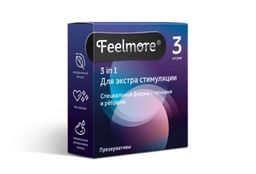 Feelmore Презервативы 3 в 1 Для экстра стимуляции