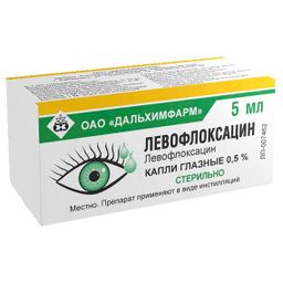 Левофлоксацин (глазные капли), 0.5%, капли глазные, 5 мл, 1 шт., Дальхимфарм
