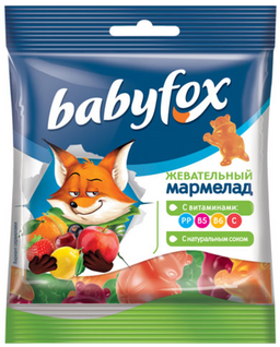 Babyfox мармелад жевательный с соком ягод и фруктов