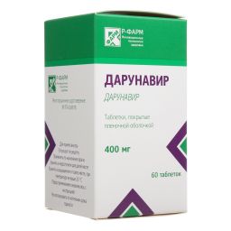 Дарунавир, 400 мг, таблетки, покрытые пленочной оболочкой, 60 шт., Р - Фарм